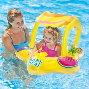 Bouée aquatique jaune pour bébé 81cm x 79 cm | Intex