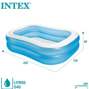 Intex 57180 Rectangular Swimming Pool, White Blue, 203 x 152 x 48 cm, I3.5 l